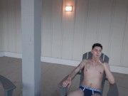 Preview 4 of NastyTwinks - Outdoor Shower - Jay Angelo Takes Shower When Jordan Haze Joins, Bareback Shower Fuck