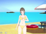 Preview 2 of TitJob and Creampie with Busty Beach Girl - Special Harem Class