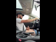 Preview 6 of Jerking Off While Driving Car In Public With Cumshot - FrankyJ