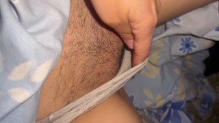 Playing with my hairy pussy