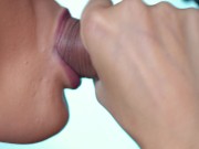 Preview 2 of ASMR Best Blowjob, Huge Cumshot In Mouth (cum gag)