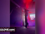 Preview 3 of Babe answers questions topless from nudist resort & sexy poledancing in loud club - Lelu Love