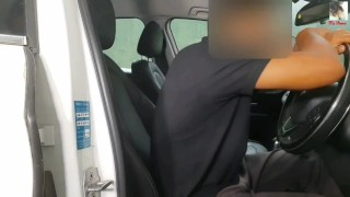 Cheating wife sucks my dick in the backseat while my friend drives