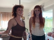 Preview 5 of two redhead airbnb guests gag & slobber on my cock