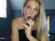 Preview 3 of TEASER - Mistress Blows Smoke On Your Cock While You Stroke Bitch