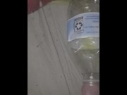 Preview 2 of Iowa man masterbat and has a huge cumshot in a water bottle