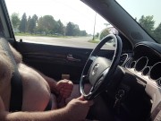 Preview 5 of Driving naked, masturbating, almost caught, cumshot