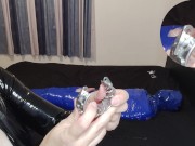 Preview 3 of Femdom Goddess whips balls of mummified slave