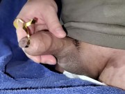 Preview 6 of Cock reveal, hard uncut veiny plump stocky cock with thick heavy balls filled with sperm for y'all