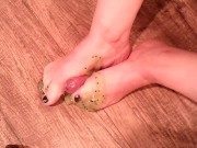 Preview 3 of ( 5min. Preview) Milf Goddess Bizarre Rough Green Slime covered Foot Job / Toe Job