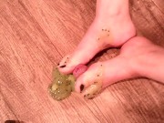 Preview 5 of ( 5min. Preview) Milf Goddess Bizarre Rough Green Slime covered Foot Job / Toe Job