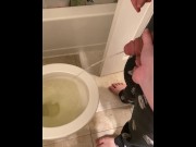 Preview 5 of Long 30 Second Piss Aiming His Dick For Him Real Amateur Real Couple