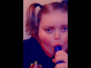 Preview 3 of Hogwarts Student Caught Sucking Dildo in Pigtails