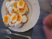 Preview 5 of Cum on eggs favorite breakfast