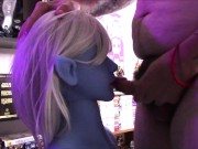 Preview 2 of Daddy Bod Face Fuck with a Blue Alien Sex Doll