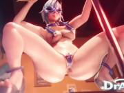 Preview 3 of Genshin Impact Eula - Dancing at a party in mondstadt night club striptease - micro bikini