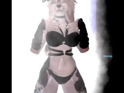 Preview 3 of Sexy furry girl strip tease in the shower and dancing (VRchat VR Vtuber)
