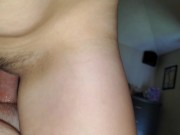Preview 1 of Milf wife with hairy bush cums on my dick