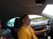 Preview 1 of Wife gives me handjob while driving a car!