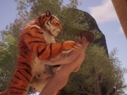 Preview 1 of Big Tiger Cums Inside Twink Boy w/ Creampie (Furry Gay Sex) | Wild Life Furries