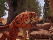 Preview 3 of Big Tiger Cums Inside Twink Boy w/ Creampie (Furry Gay Sex) | Wild Life Furries