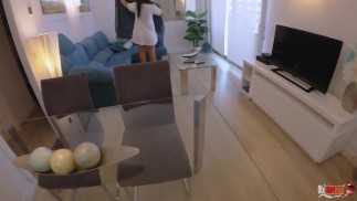 Stepmom gets fucked and gets cum in her ass from stepson when she gets stuck on the couch