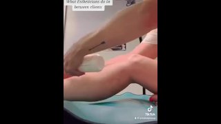 Housewife makes full brazilian waxing depilation of hairy pussy and butt at home alone