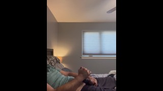 Thick bearded husband jerks off for wife, part 5 of 5 - Final countdown with Cumshot and play