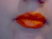Preview 4 of Orange Lips smoke with Latex Glove