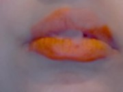 Preview 5 of Orange Lips smoke with Latex Glove