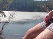Preview 2 of Her warm hands stroked my cock at the ICY lake seconds before a hiker passed - Our Spicy Adventures