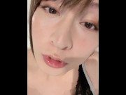 Preview 1 of Japanese Trans girl masturbates and brushes her teeth with semen.
