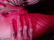 Preview 3 of POV goth in fishnets fucked raw, ending with squirt