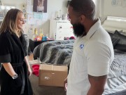 Preview 5 of bbc mailman raw with facial cheating bored wife fucking huge bbc and given huge facial