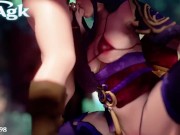 Preview 2 of Raiden Shogun Baal gives Aether a Blowjob in the Inazuma Forest Genshin Impact 3D Sex Animation