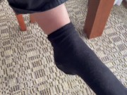 Preview 5 of Part 2 Shoeplay in socks at the airport departure lounge