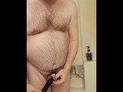 Preview 3 of Light teasing in the shower with cock cage