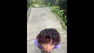 Fucking her face and pussy outside