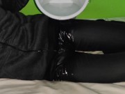 Preview 1 of Soaking My Pissed Clothes on the Bed and Jerking Off