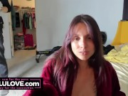 Preview 5 of Webcam babe sucking cock and taking big cumshot facial that squirts up her nose - Lelu Love