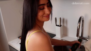 Flirting with a cucumber part 2. Unexpected orgasm