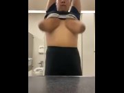Preview 6 of After work out Public Restroom Titty play