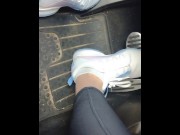 Preview 2 of Pedal pumping in my sneakers while my mini Cooper is running