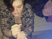 Preview 3 of quick handjob before work.I love to stroke my husband until he cums.Maybe you'll fuck me later 😘