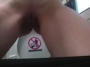 Preview 6 of FLASHING BOOBS AND PISSING IN PUBLIC TOILET ON THE TRAIN