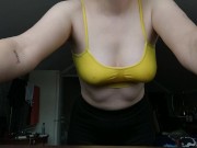 Preview 5 of Tired mommy, a little workout and a close up shot of her armpits