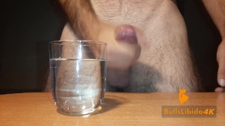 Dick Slapping, Jerking Off and Moaning | Cumming in a Glass of Water in 4K