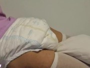 Preview 4 of Diaper Sissy In A Tutu Jerking Off And Humping A Pillow.