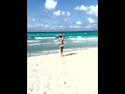 Preview 6 of Sexy Monika Fox Walks Along Beach