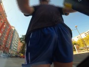 Preview 1 of The wind makes my dick show when riding a scooter